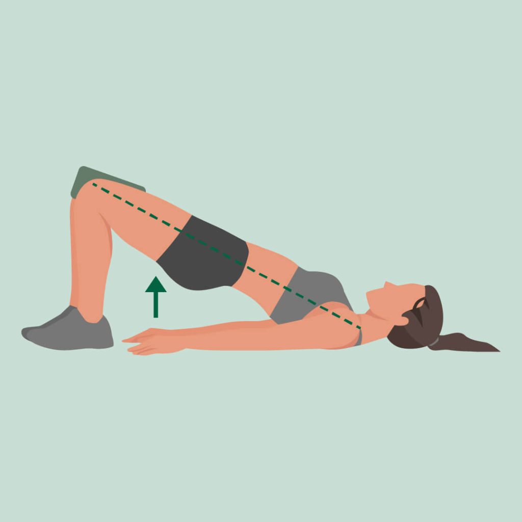 仰臥屈膝提起臀部運動-強化腰肌