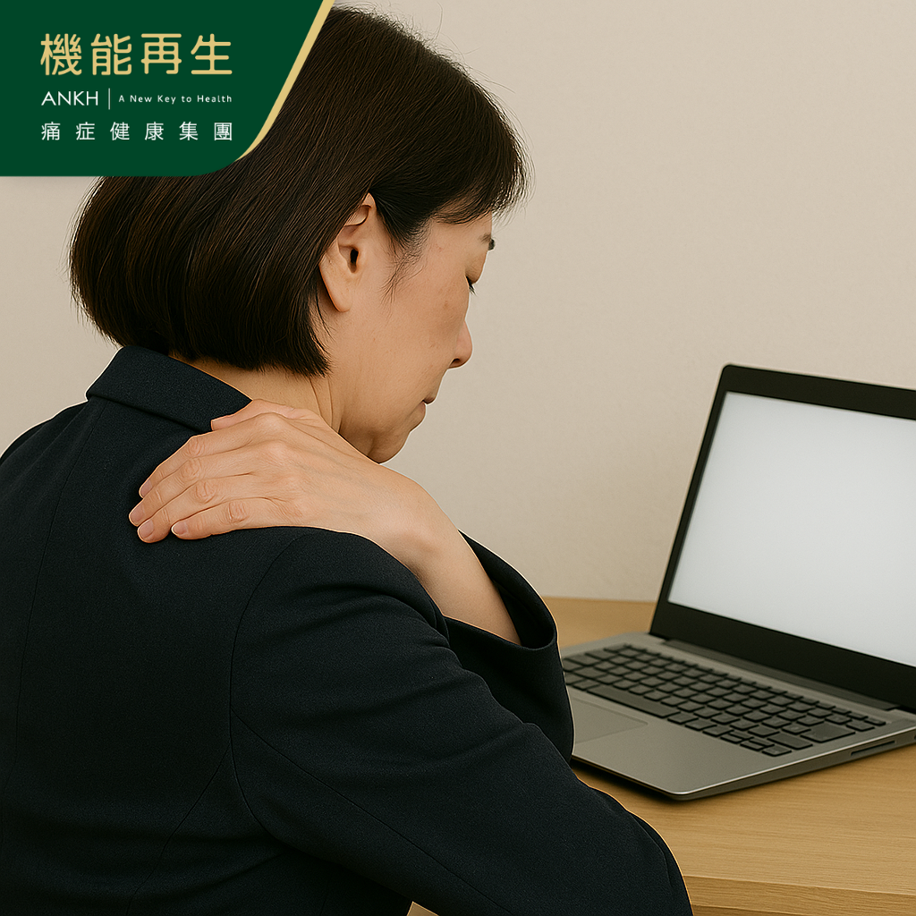 膊頭肌肉因長期前傾姿勢持續縮短緊繃
